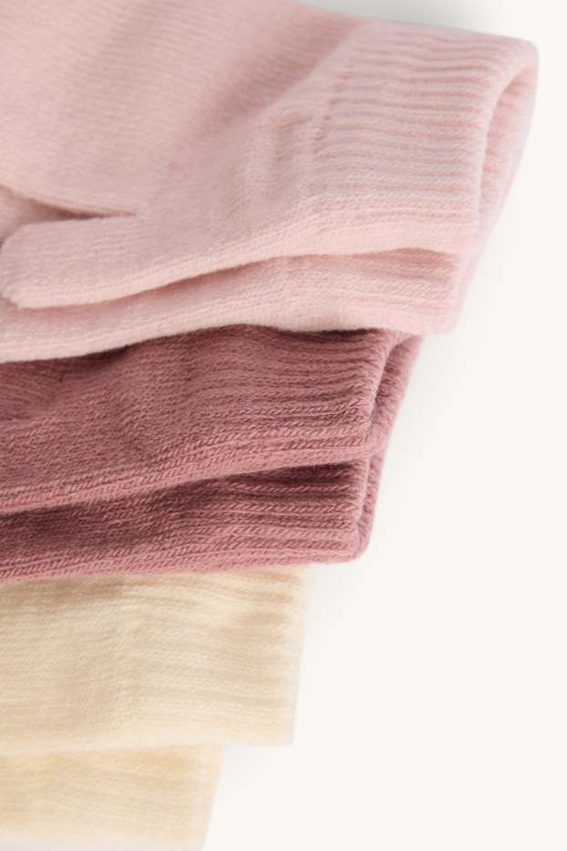 Neonati - Confezione da 3 - muffole per neonati - rosa / beige