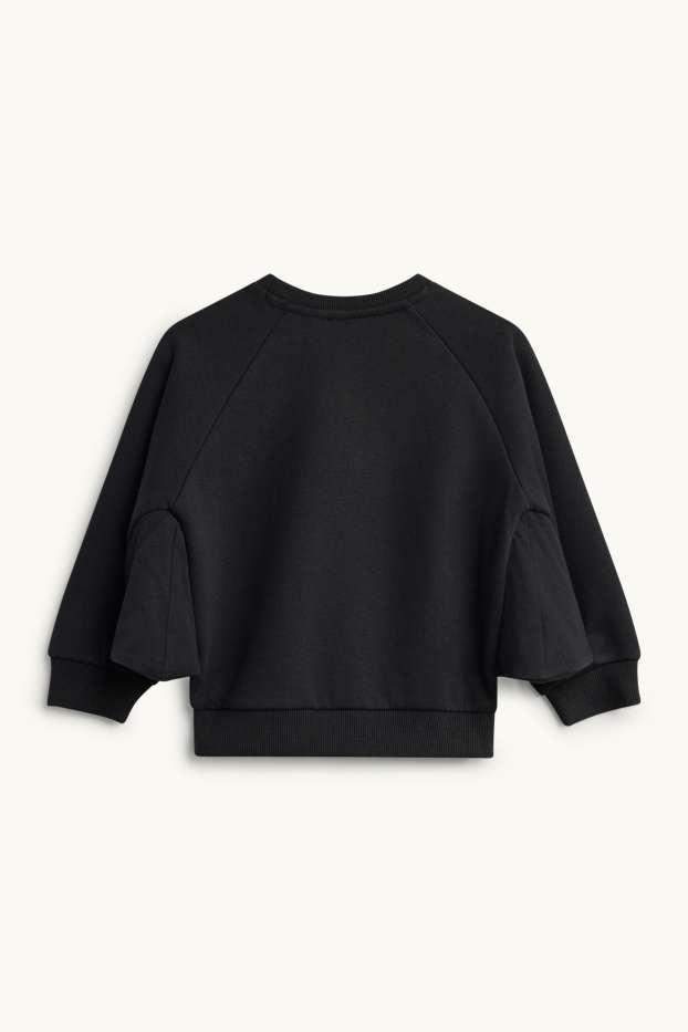 Bambine - Halloween - pipistrello - felpa con maniche a pipistrello - nero