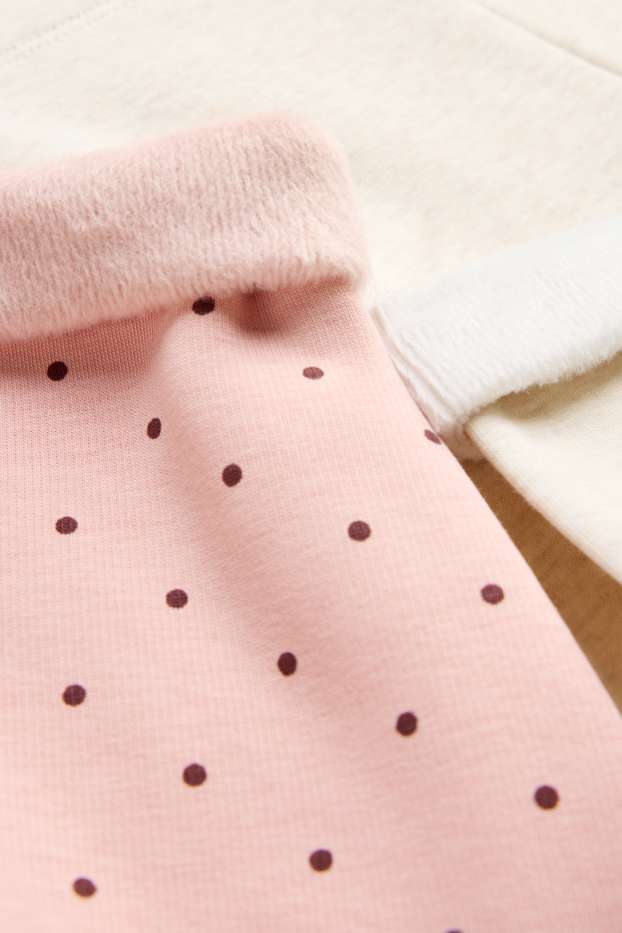 Bambine - Confezione da 2 - leprotto - leggings termici - rosa