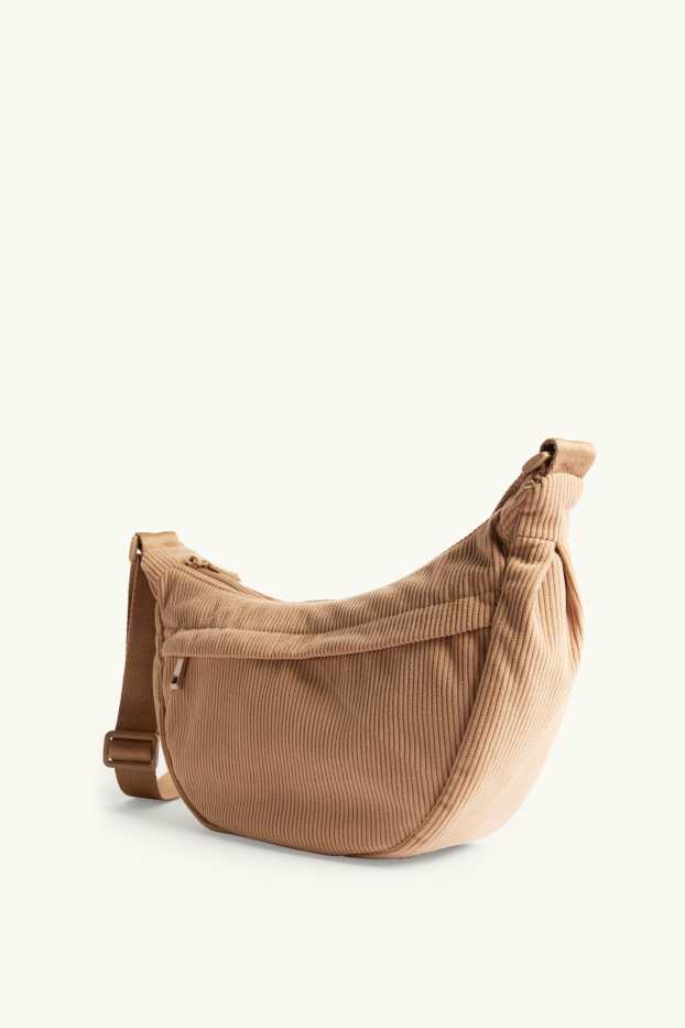 Femmes - Sac à bandoulière en velours côtelé - beige