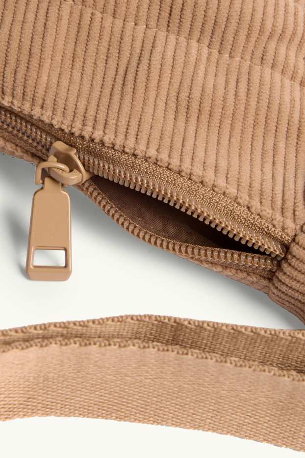 Femmes - Sac à bandoulière en velours côtelé - beige