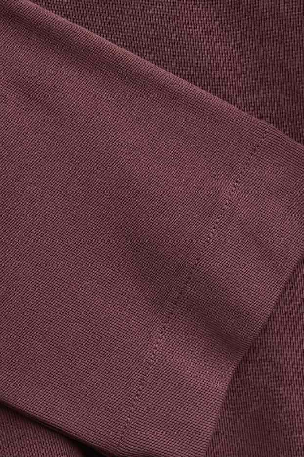 Dámské - Tričko s dlouhým rukávem - relaxed fit - bordeaux