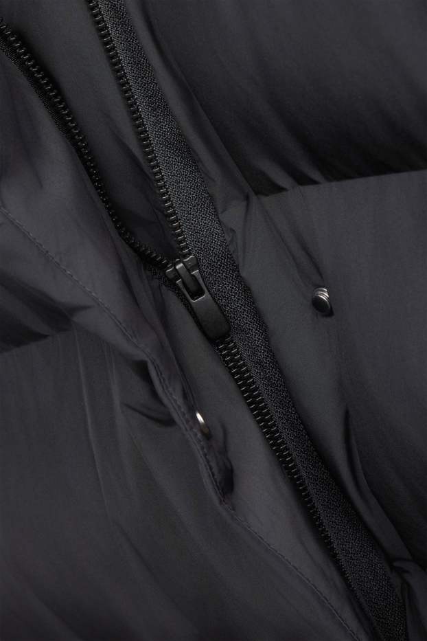 Donna - Cappotto trapuntato con cappuccio - foderato - idrorepellente - nero