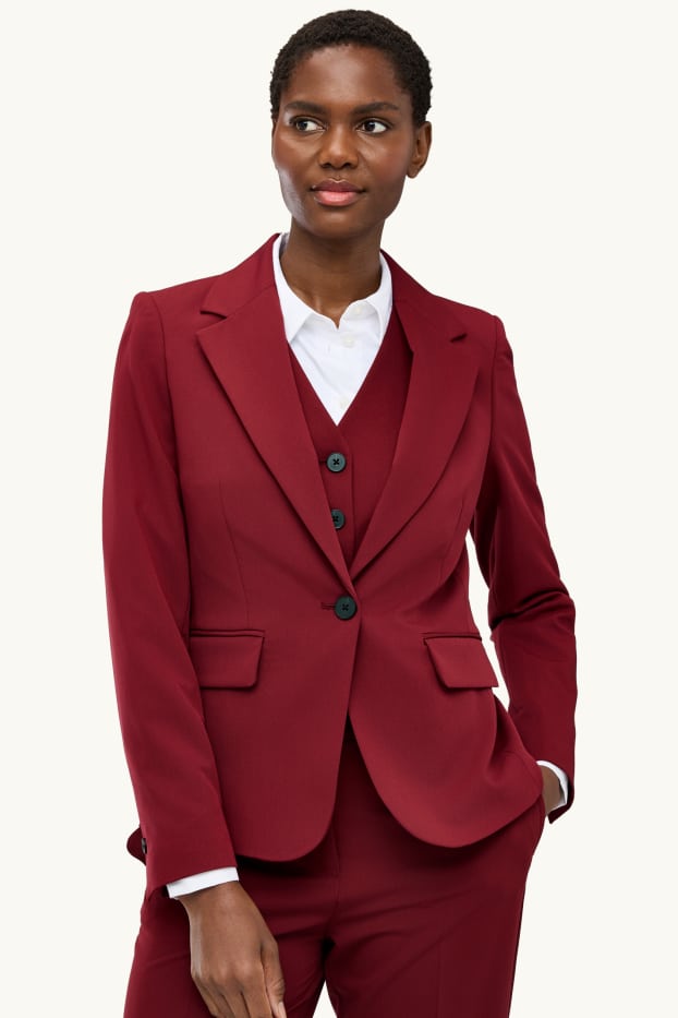Femmes - Blazer de bureau - slim fit - rouge