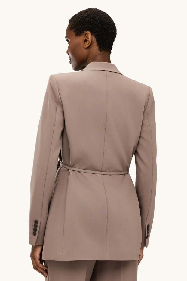 Femmes - Blazer long - regular fit - beige