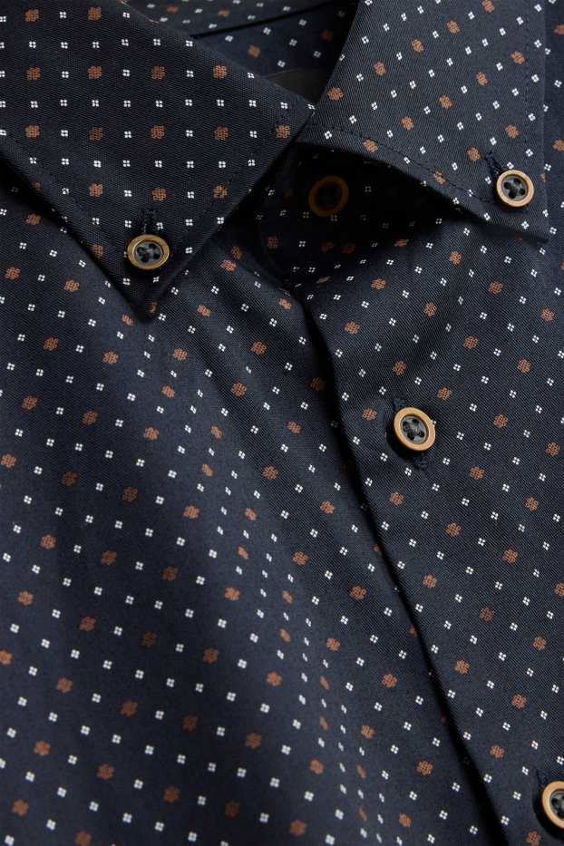 Pánské - Business košile - regular fit - button-down - tmavomodrá