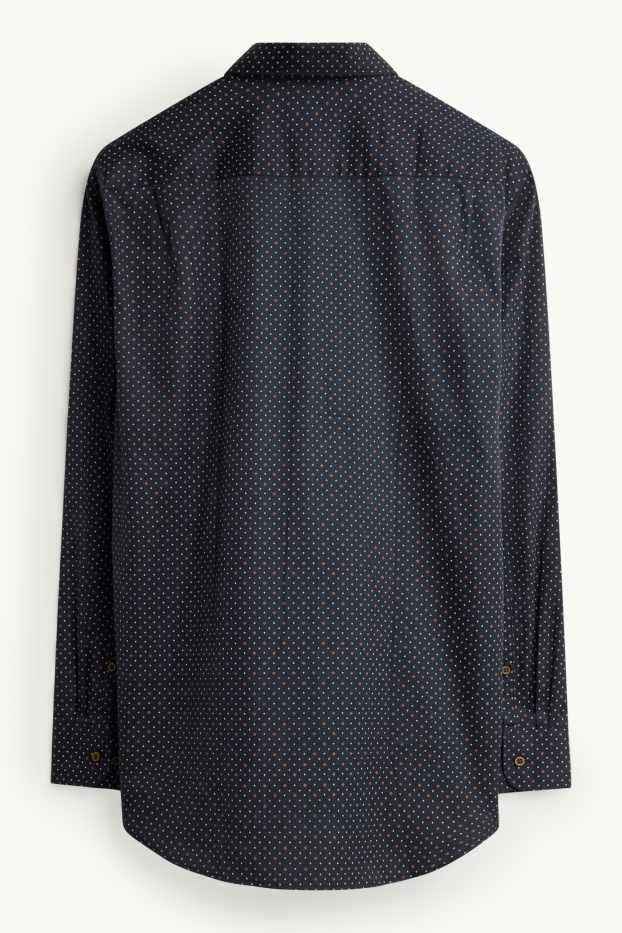 Pánské - Business košile - regular fit - button-down - tmavomodrá