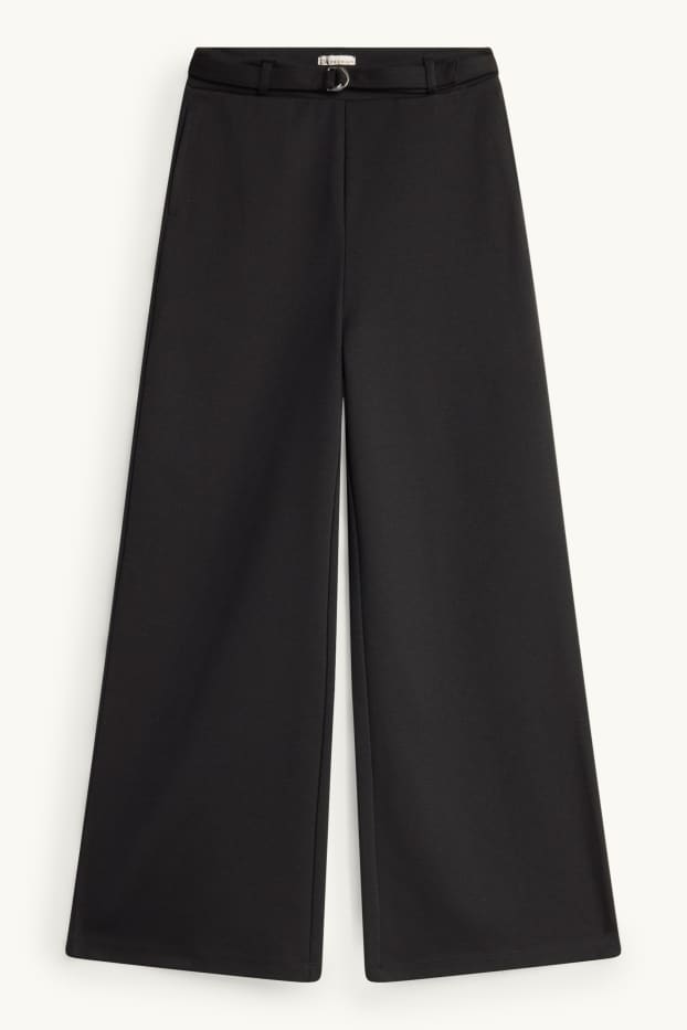 Bambine - Pantaloni di jersey con cintura - nero
