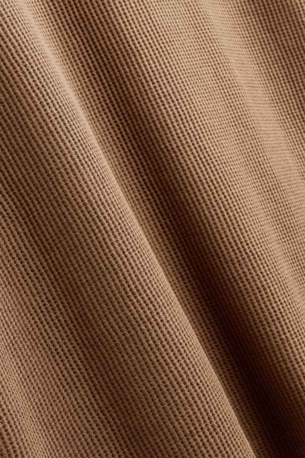 Hommes - T-shirt - relaxed fit - finition texturée - marron / vert menthe