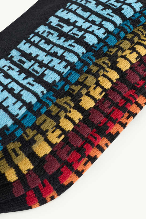 Enfants garçons - Lot de 7 paires - chaussettes - à motif - noir