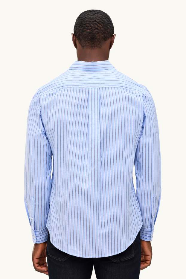 Hommes - Chemise - regular fit - col kent - à rayures - bleu clair