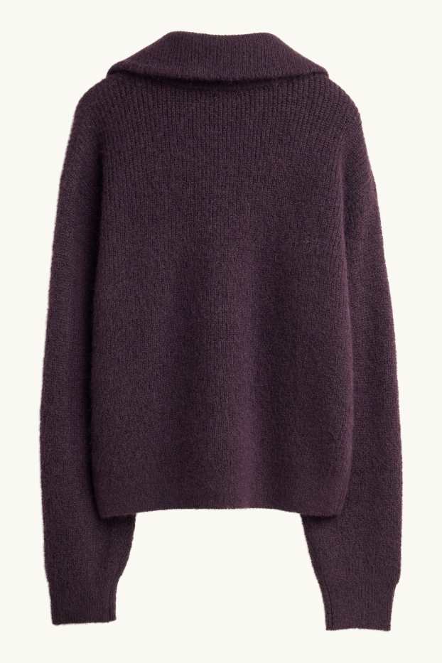 Femmes - Pull - finition côtelée - violet