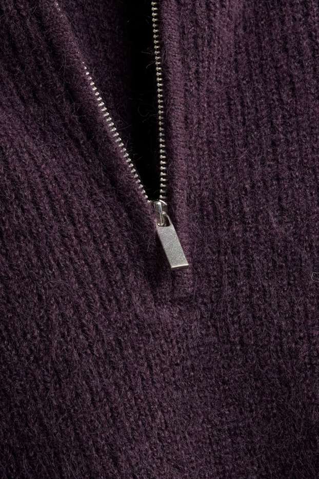 Femmes - Pull - finition côtelée - violet