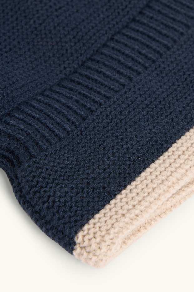Baby: jongens - Babybalaclava - donkerblauw / crème wit