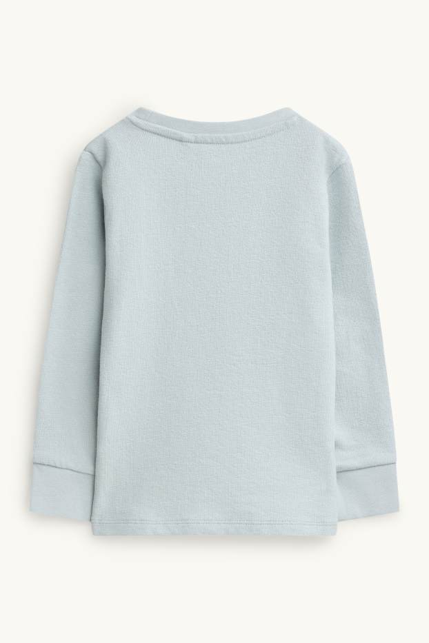 Kinder Buben - Löwe - Langarmshirt - strukturiert - hellblau