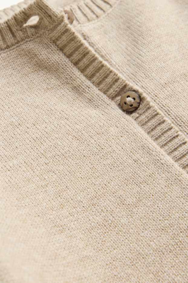 Unisex - Pilz - Baby-Strickjacke - beige / bordeaux