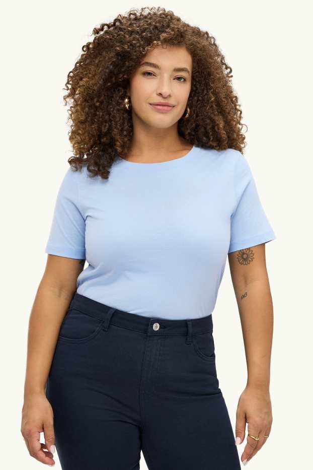 Dona - Samarreta de mànigues curtes - regular fit - blau clar