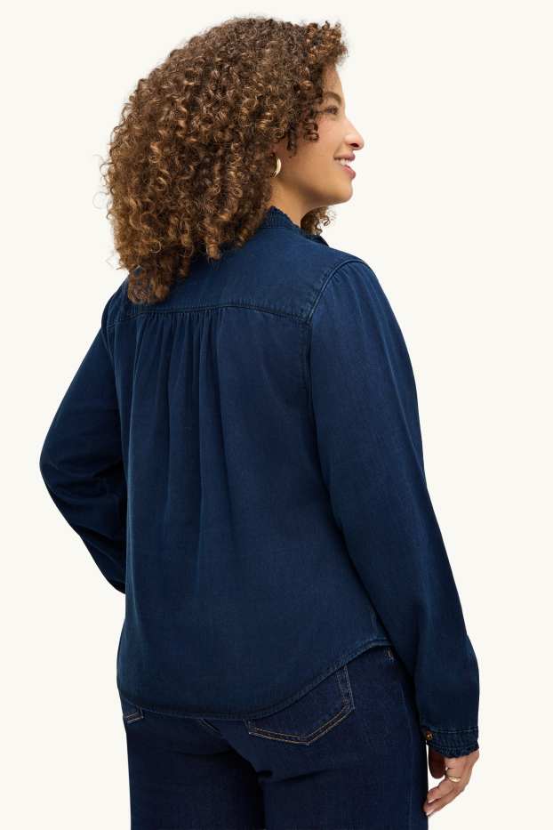 Damen - Jeansbluse - dunkeljeansblau