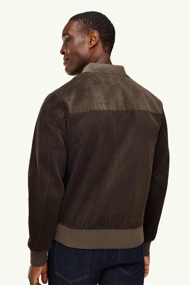 Men - Corduroy bomber jacket - brown