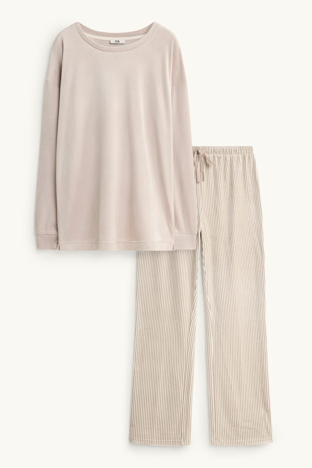 Women - Fleece pyjamas - beige