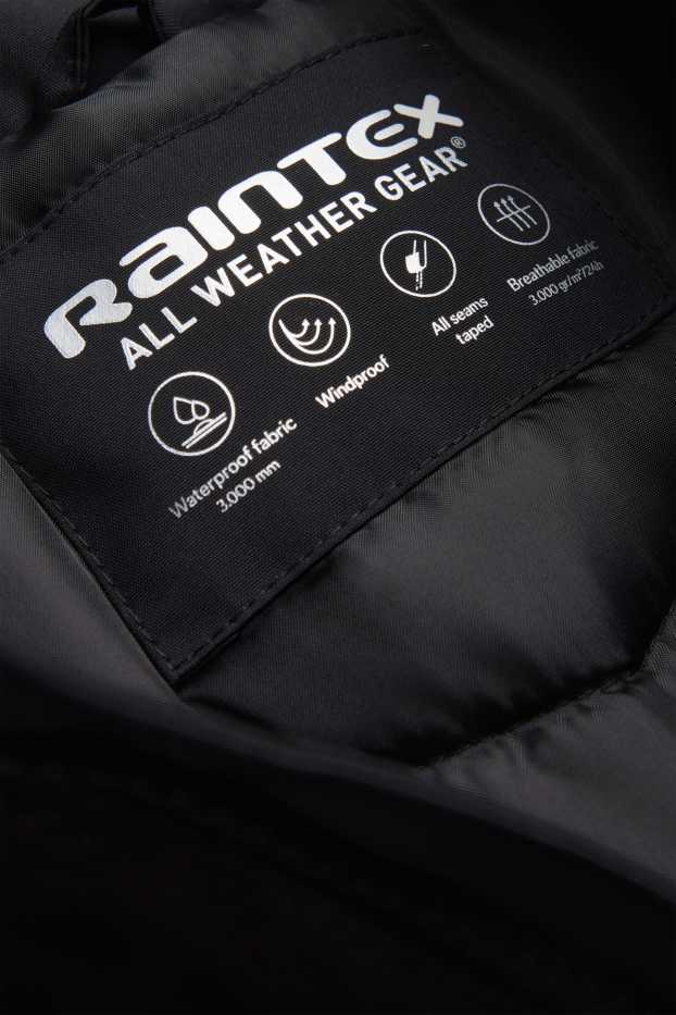Bambini - Parka con riporto di ecopelliccia - foderato - impermeabile - nero / beige
