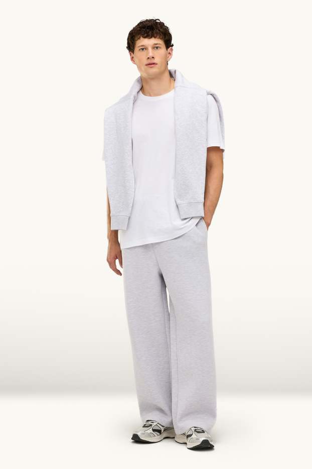 Bărbați - Pantaloni de trening - gri deschis melanj