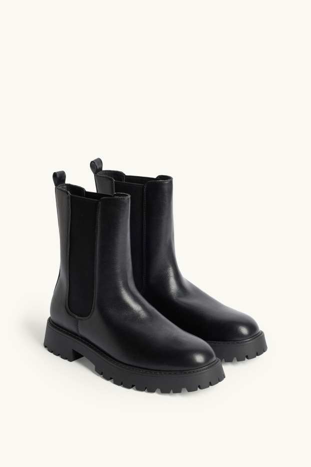 Women - Chelsea boots - faux leather - black