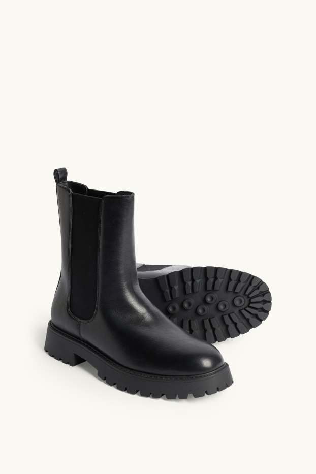 Women - Chelsea boots - faux leather - black