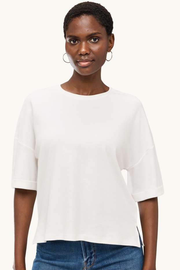 Women - T-shirt - relaxed fit - white