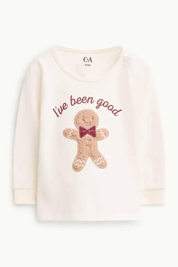 Unisex - Mini Me - pan di zenzero - pigiama natalizio per neonati - 2 pezzi - bianco / rosso