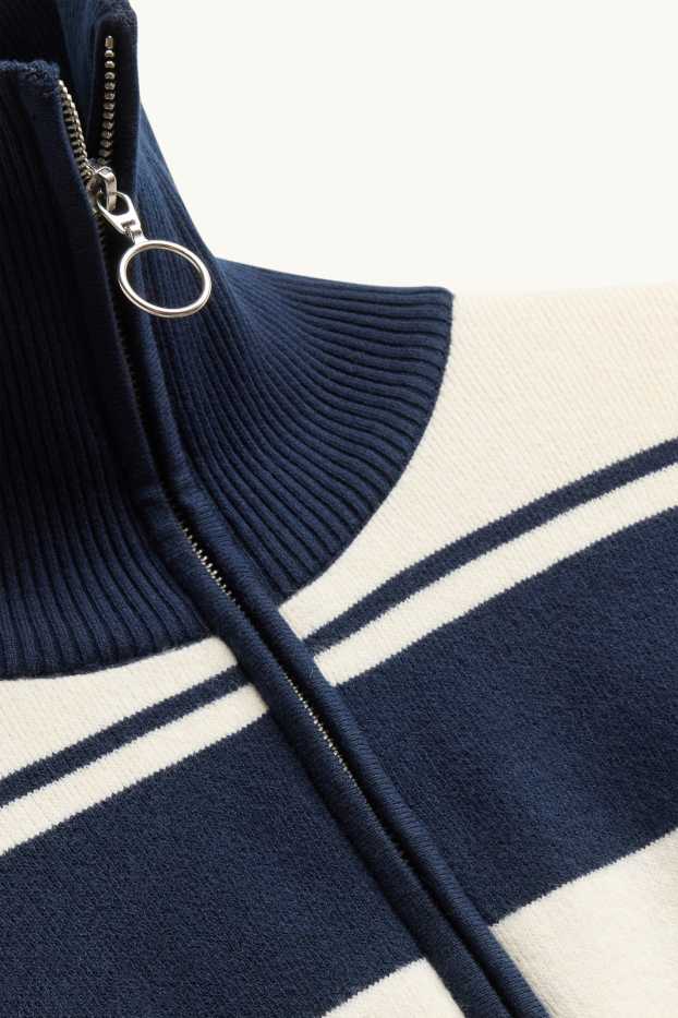 Dames - Trui - gestreept - donkerblauw / crème wit