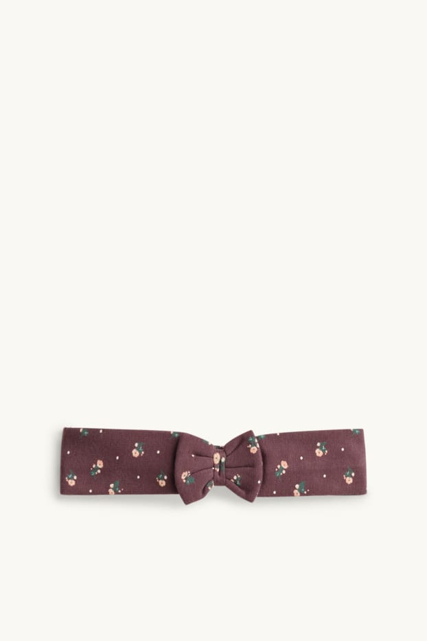 Baby Mädchen - Blümchen - Baby-Outfit - 3 teilig - bordeaux / weiß