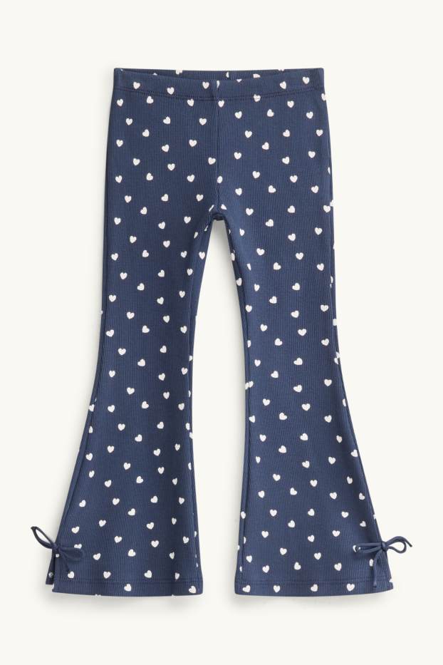 Nena - Cors - conjunt - samarreta de mànigues llargues i leggings - de canalé texà - 2 peces - blau/blanc