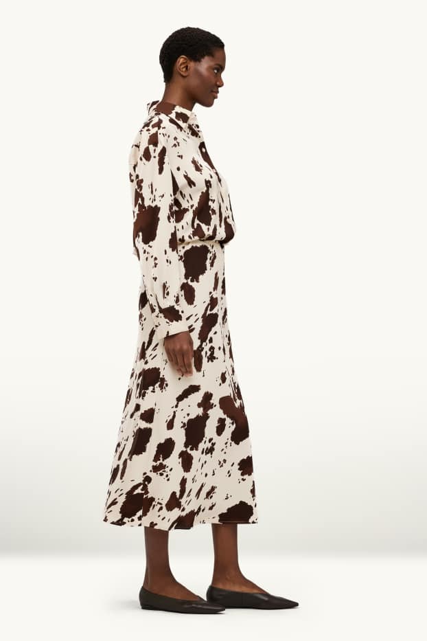 Donna - Gonna - fantasia - marrone / bianco crema