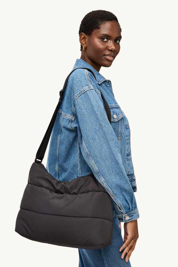 Femmes - Sac à bandoulière matelassé - noir
