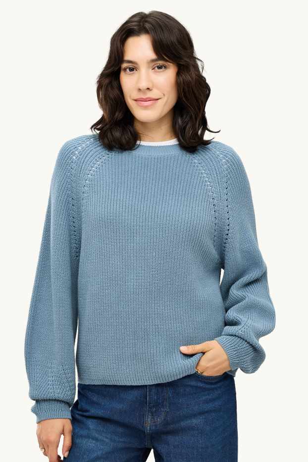 Damen - Pullover - hellblau