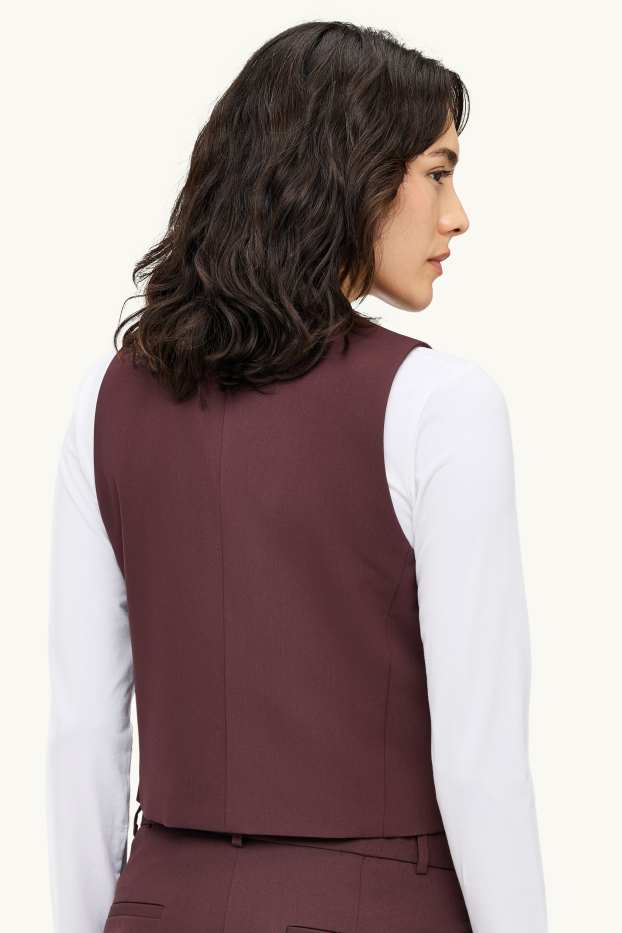 Women - Business waistcoat - regular fit - bordeaux
