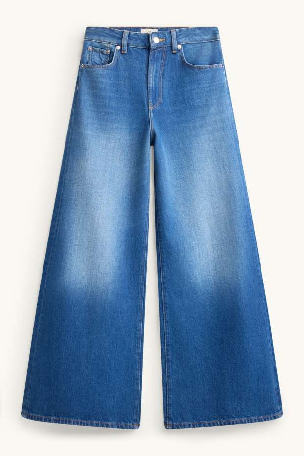 Dona - Wide Leg Jeans - high waist - texà blau