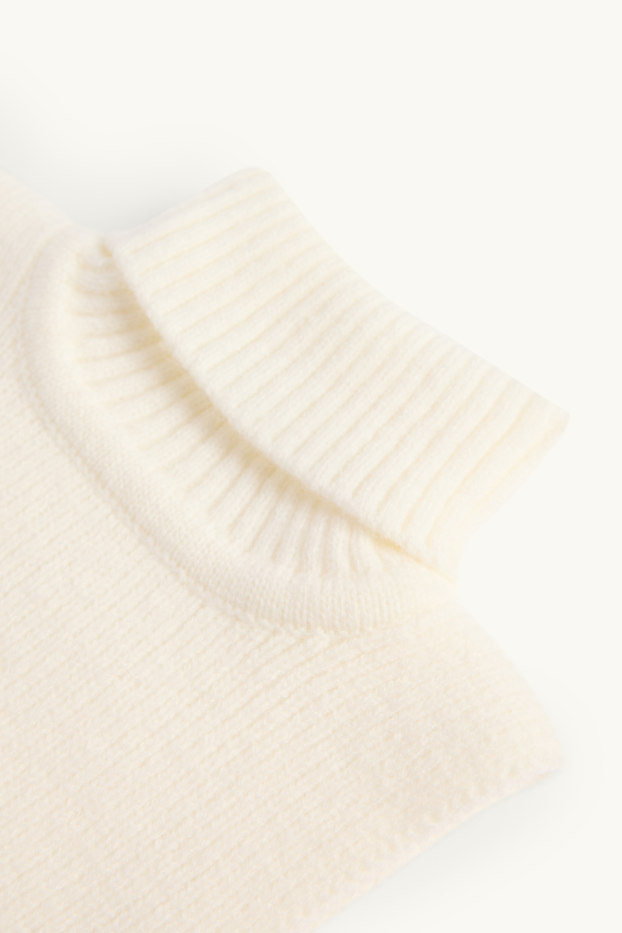 Baby: meisjes - Losse col voor baby's - geribd - crème wit