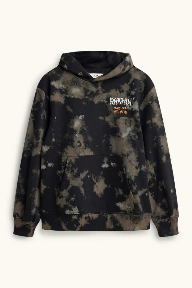 Kinder Jungen - Hoodie - gemustert - schwarz / beige