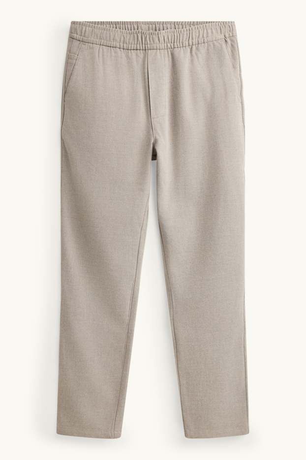 Pánské - Kalhoty chino - relaxed fit - světle béžová