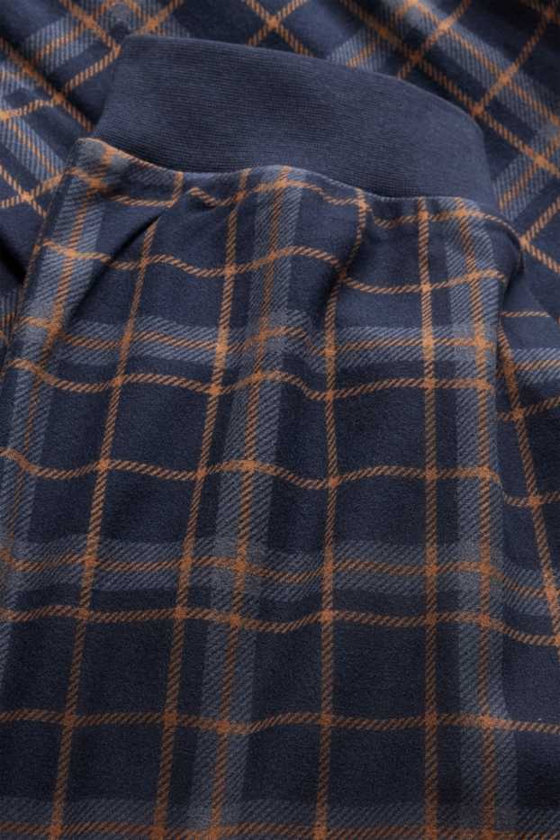 Bărbați - Pantaloni de pijama - în carouri - maro / albastru închis