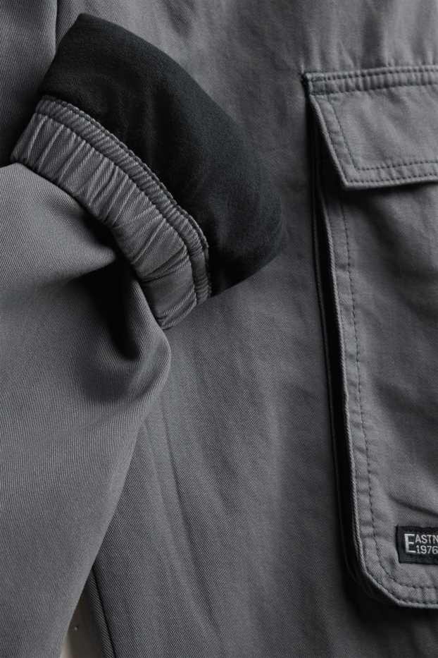 Kinder Buben - Cargo Jeans - Thermojeans - dunkelgrau