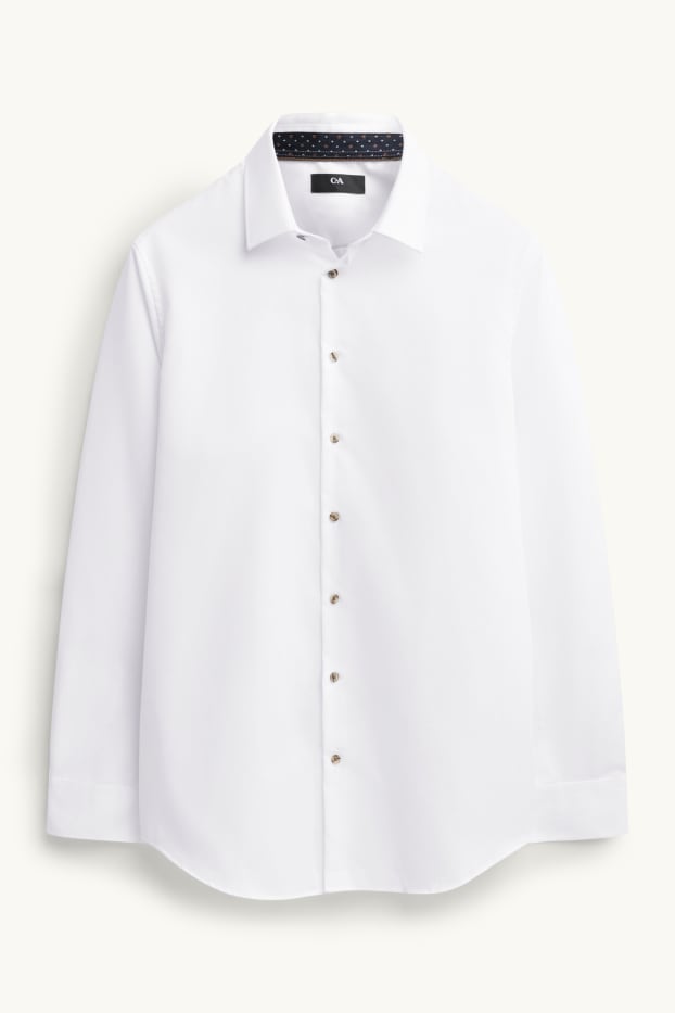 Heren - Business-overhemd - regular fit - kent - wit