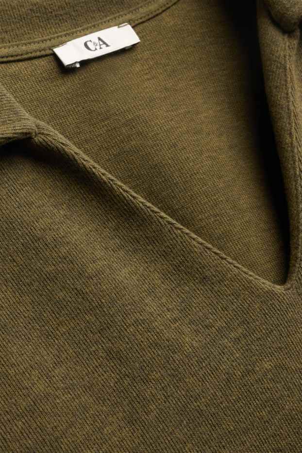 Women - V-neck jumper - dark green