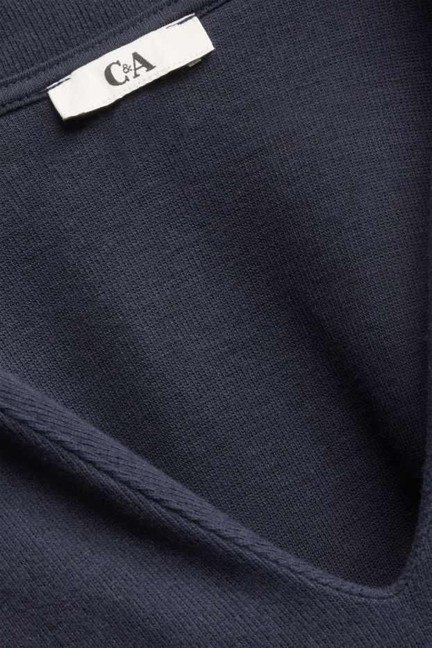 Dames - Trui met V-hals - donkerblauw