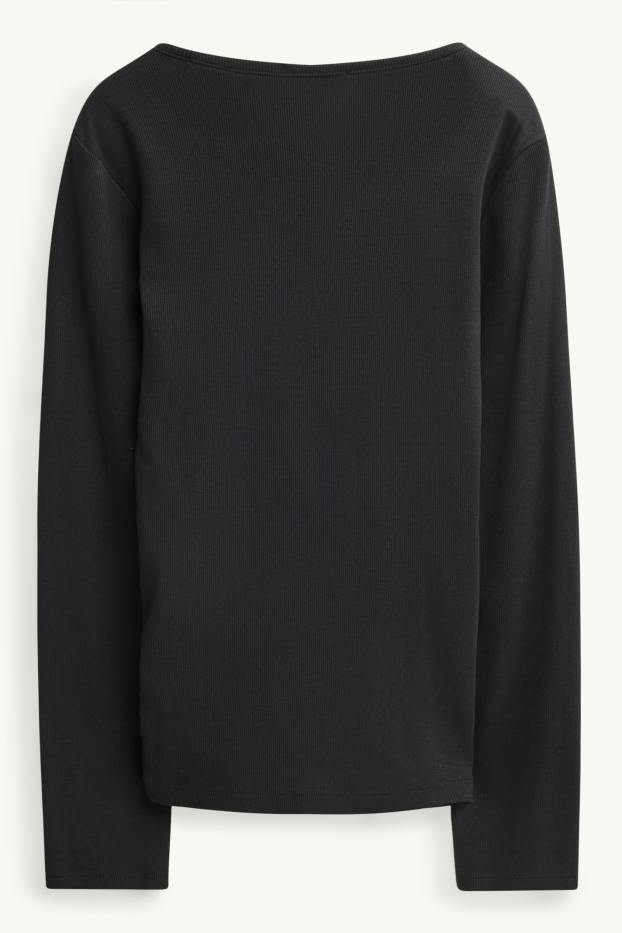 Donna - Maglia a maniche lunghe per allattamento - relaxed fit - nero