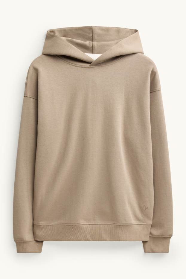 Hommes - Sweat à capuche - beige