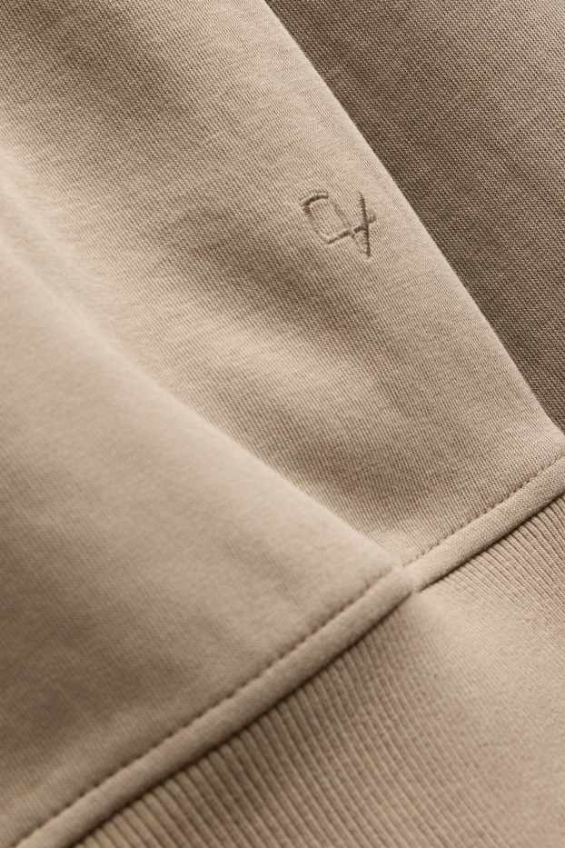 Hommes - Sweat à capuche - beige