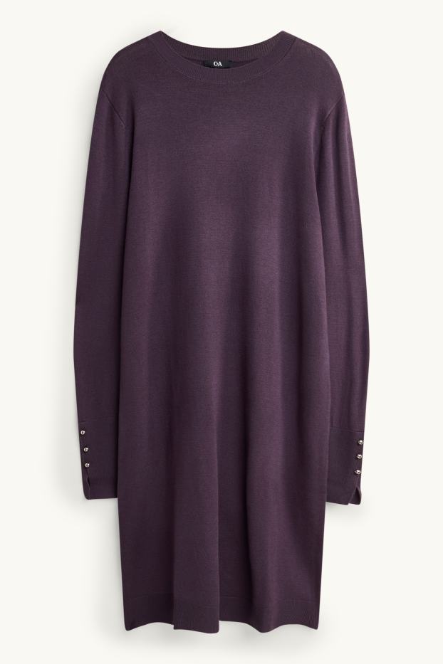 Damen - Strickkleid - Straight Fit - lila